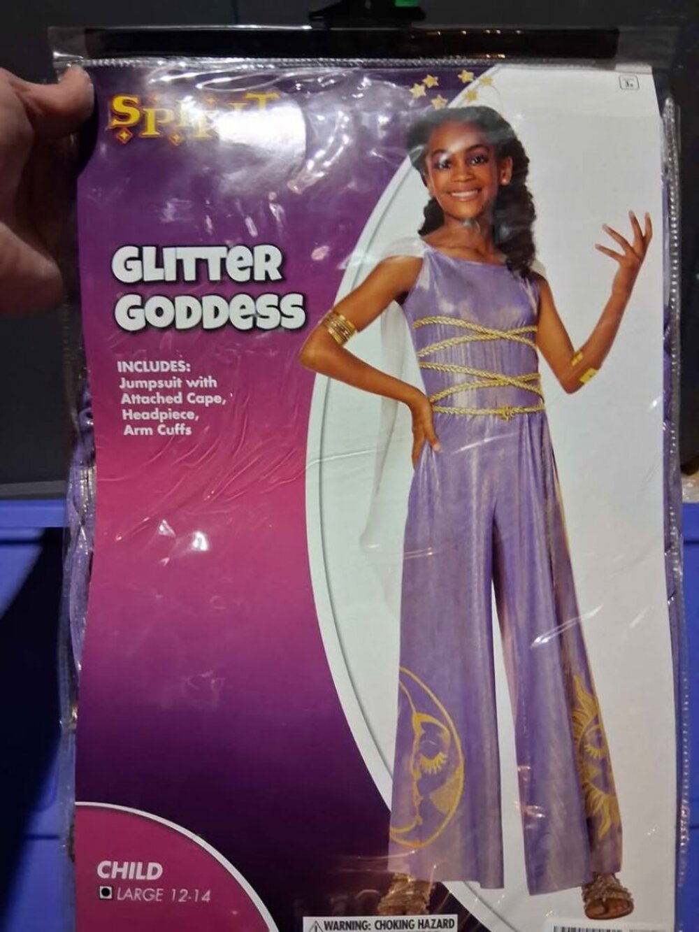 Glitter goddess child costume lg 12-14
